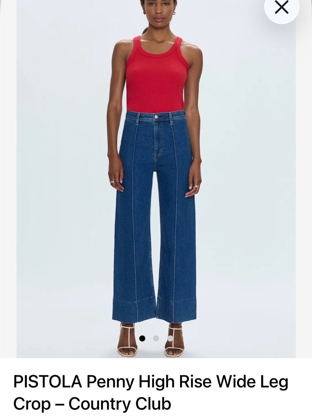 pistola Wide-Leg High-Rise Crop Jeans in Blue